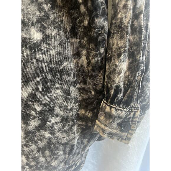 Michelle Mae Womens Y2K Acid Wash Button Blouse Top Size S Grunge Indie Skater - Picture 6 of 16